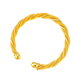 Wired Mesh 18K Gold Plated Free Size Cuff Kada Bracelet For Men