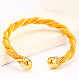 Wired Mesh 18K Gold Plated Free Size Cuff Kada Bracelet For Men