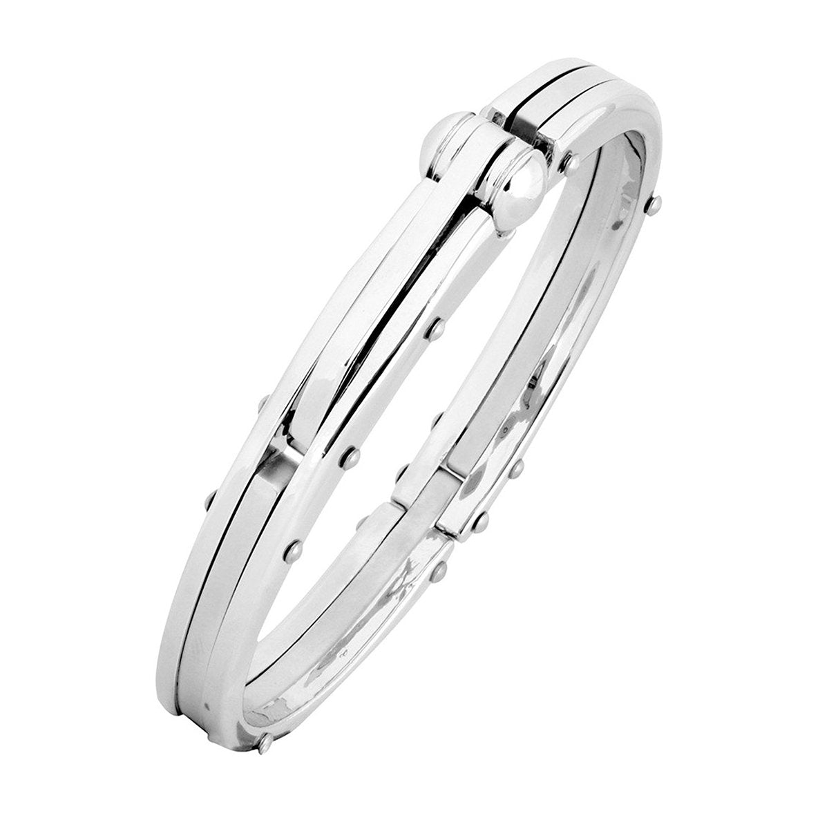 Openable Free Size Matte Glossy Stainless Steel Kada Bracelet For Men
