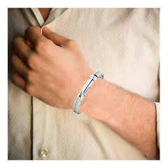 Openable Free Size Matte Glossy Stainless Steel Kada Bracelet For Men