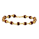 Rudraksh Beads 22K Gold Plated Brass Bracelet For Men