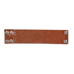 Multi Strand Tan Brown Crafted Leather Broad Strand Bracelet For Men