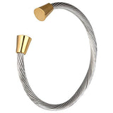 Rope Cone 18K Gold Plated Stainless Steel Cuff Kada Bracelet For Men