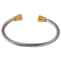 Rope Cone 18K Gold Plated Stainless Steel Cuff Kada Bracelet For Men