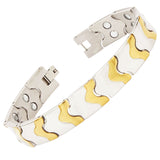 Titanium Stainless Steel Silver Gold Magnetic Therapy Health Energy Bracelet Men