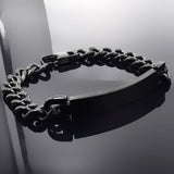 Engrave Letter Name Stainless Steel Chain Id  Bracelet for Men