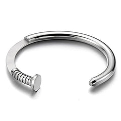 Stainless Steel Sterling Silver Plated Cuff Kada Bracelet Bangle Men