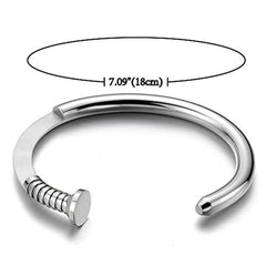 Stainless Steel Sterling Silver Plated Cuff Kada Bracelet Bangle Men