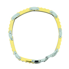 Geometric Designer 18K Gold Black Accent Stainless Steel Bracelet Men