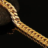 Italian 3D Curb Links 22K Gold Plated Stainless Steel Bracelet For Men