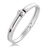 Mens Cz Surgical Stainless Steel Oval Free Size Openable Kada Bracelet