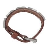 Biker Brown Leather Strand Free Size Stylish Bracelet For Men