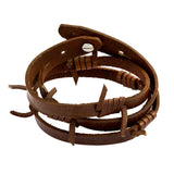 Handmade Tan Brown Leather Wrist Band Biker Bracelet For Men