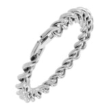 Curb Rhodium Plated Glossy Stainless Steel Bracelet For Men