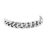 Curb Rhodium Plated Glossy Stainless Steel Bracelet For Men