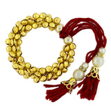 Handcrafted Antique Red Thread Gold Pearl Cz Bracelet For Kids Girls