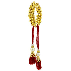 Handcrafted Antique Red Thread Gold Pearl Cz Bracelet For Kids Girls