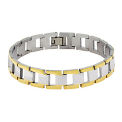 Italian 316L Stainless Steel 18K Gold Plated Bracelet For Men