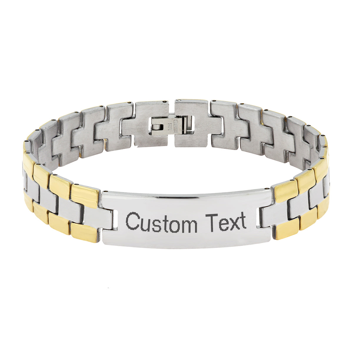 Titanium Steel Custom Name Engraving Bracelet Personalized Stainless Steel 18k  Gold Plated Punk Fashion Men's Bracelet Father's Day Gift - Temu Luxembourg