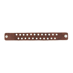 Funky Biker Brown Faux Leather Wrist Band Strap Bracelet For Men