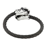 Rope Snake Lion Dragon Stainless Steel Black Silver Kada Bracelet Men
