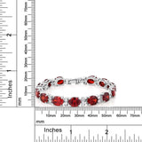 Tennis Ruby Red Cubic Zirconia American Diamond Bracelet For Women
