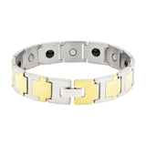 Stylish Geometric 316L Stainless Steel Gold Bracelet Magnetic Men