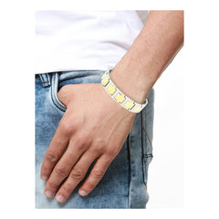 Stylish Geometric 316L Stainless Steel Gold Bracelet Magnetic Men