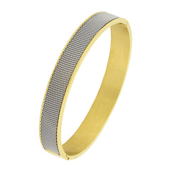 Mesh Stainless Steel 18K Gold Platinum Bangle Cuff Bracelet Men