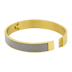 Mesh Stainless Steel 18K Gold Platinum Bangle Cuff Bracelet Men