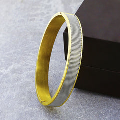 Mesh Stainless Steel 18K Gold Platinum Bangle Cuff Bracelet Men