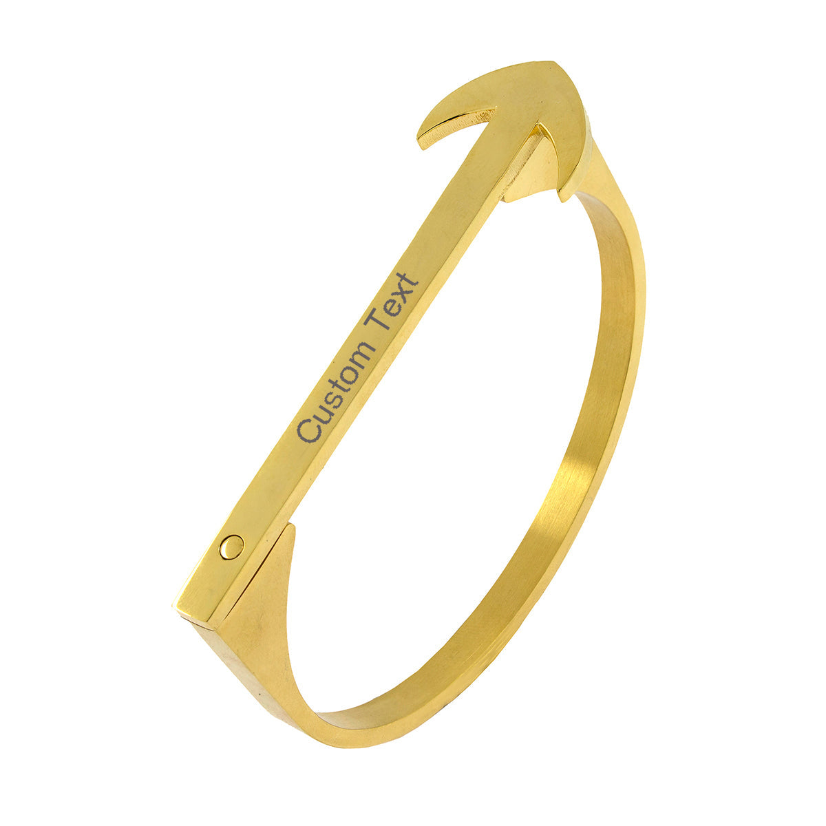Designer Arrow 18K Gold Stainless Steel Personalized Engraved Bangle Kada Women