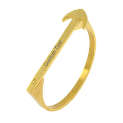 Designer Arrow 18K Gold Stainless Steel Personalized Engraved Bangle Kada Women