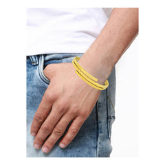 Waves 18Kgold Stainless Steel Gold Bangle Cuff Kada Bracelet Men