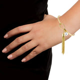Delicate Dangling 18K Gold Brass Bangle Kada Cuff Bracelet Women