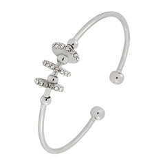 Delicate Silver Brass Cz Cuff Bracelet Stylish For Girls Women