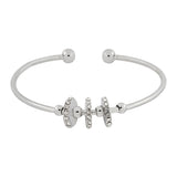 Delicate Silver Brass Cz Cuff Bracelet Stylish For Girls Women