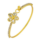 Flower 18K Gold Brass Bangle Bracelet Cuff Kada For Women Girls