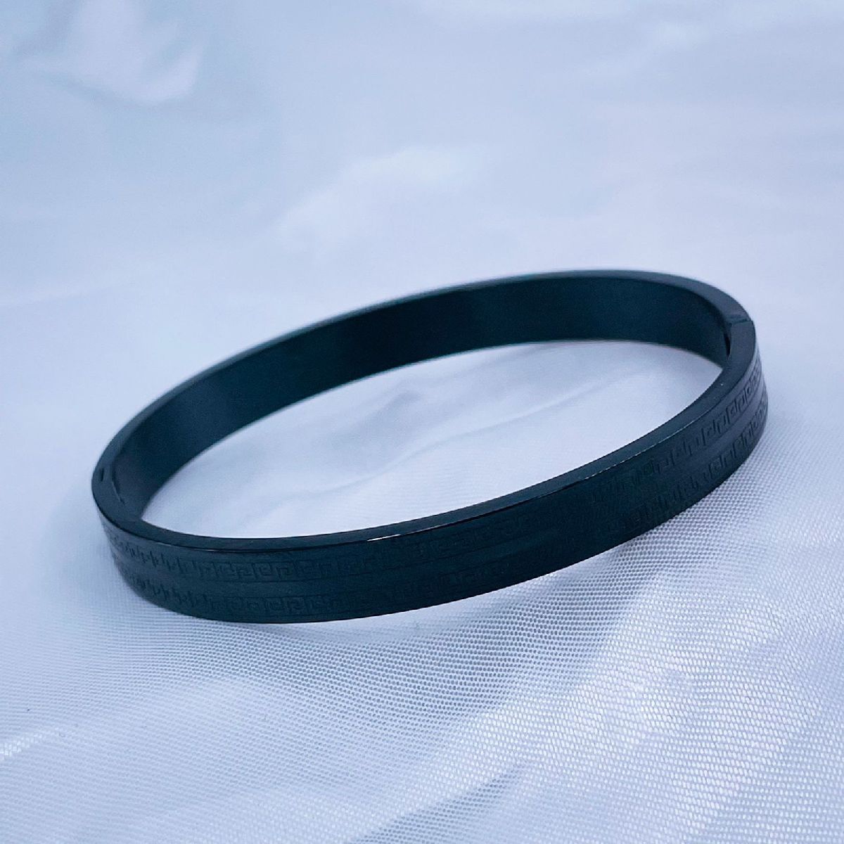 Designer Black Stainless Steel Bangle Kada Bracelet Men