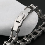 Bike Motor Cycle Chain Silver 316L Stainless Steel Bracelet For Men