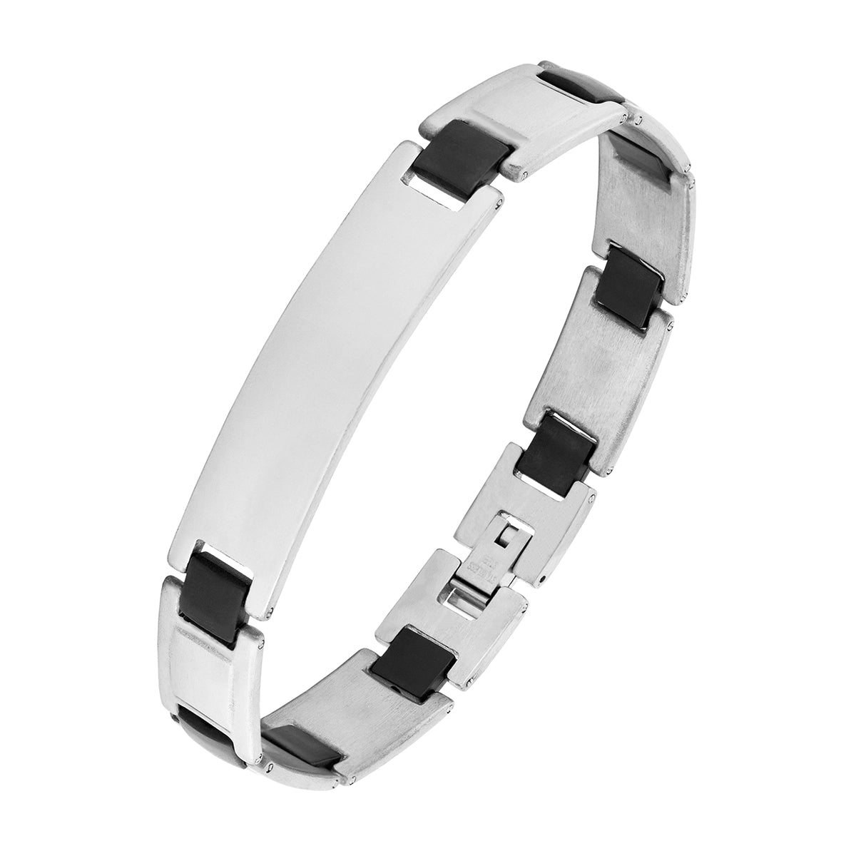 Stylish Biker Black Accents 316L Stainless Steel Bracelet For Men