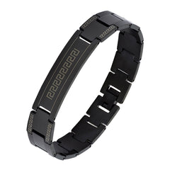 Stylish Designer Id Black 316L Stainless Steel Bracelet For Men