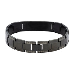 Stylish Designer Id Black 316L Stainless Steel Bracelet For Men