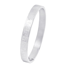 Designer Silver Stainless Steel Kada Bangle Bracelet Men