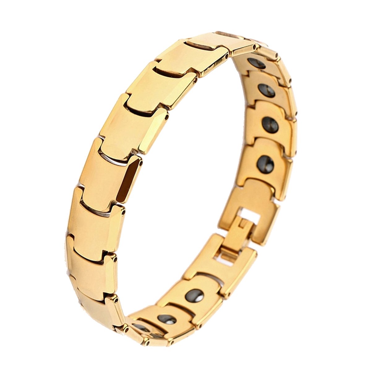 Stylish Glossy 18K Gold 316L Stainless Steel Bracelet For Men