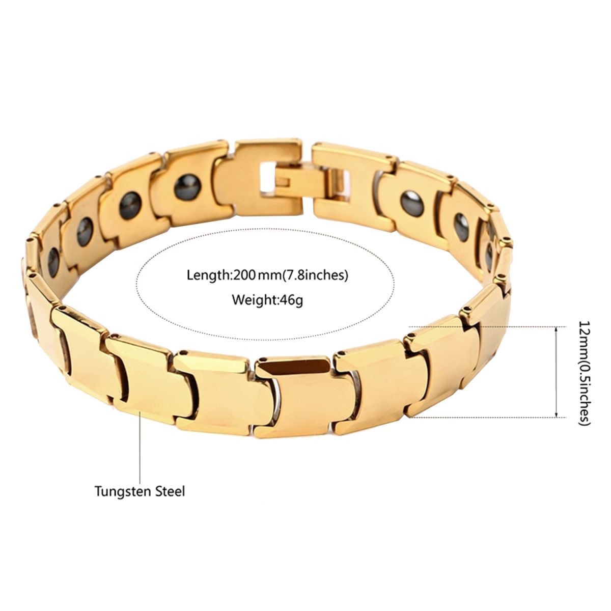 Stylish Glossy 18K Gold 316L Stainless Steel Bracelet For Men