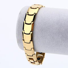 Stylish Glossy 18K Gold 316L Stainless Steel Bracelet For Men