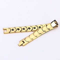Stylish Glossy 18K Gold 316L Stainless Steel Bracelet For Men