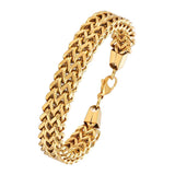 Stylish Wheat Glossy 18K Gold 316L Stainless Steel Bracelet For Men