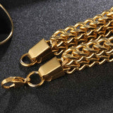 Stylish Wheat Glossy 18K Gold 316L Stainless Steel Bracelet For Men